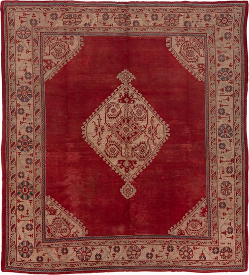 Antique Oushak Area Rug (9' x 10')